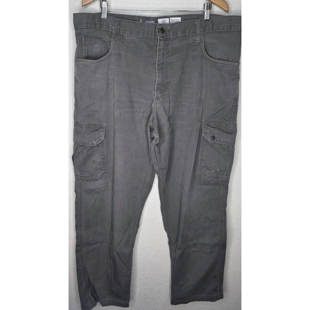 Lapco Men 40x34 Fire Resistant Reinforced Straight Cargo Work Pants Gray Pockets